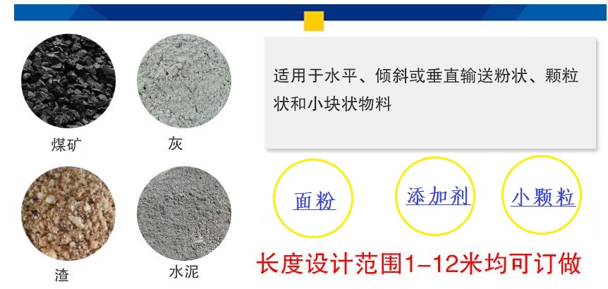 非標定制螺旋提升機應用物料